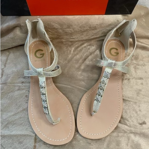 Guess GG Ranita-F Gold Sandals - Picture 1 of 3